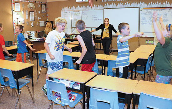 children in classroom